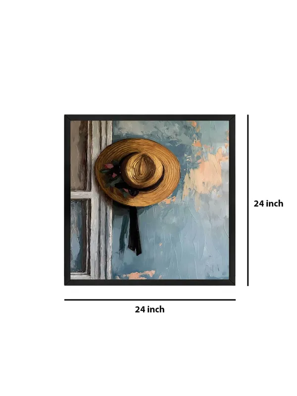 Box_Fiber_Frame_Straw_Hat_on_Wall_Canvas-Wrapped_Painting,_24X24_-_Rustic_Art_for_Cozy_and_Vintage_Interiors_(BLF24X240416)