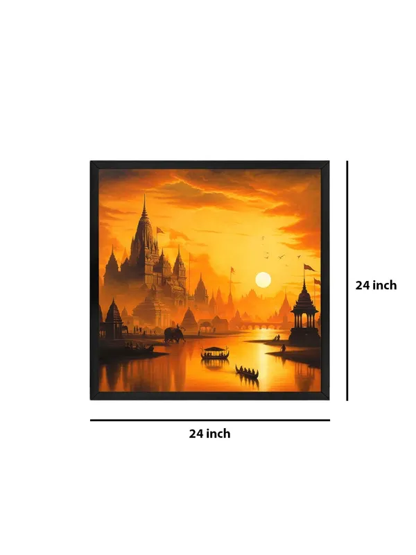 Box_Fiber_Frame_Golden_City_at_Sunset:_A_Majestic_Canvas_Painting_Depicting_Tranquility_and_Heritage_with_a_Warm_Glow_(BLF24X240303)