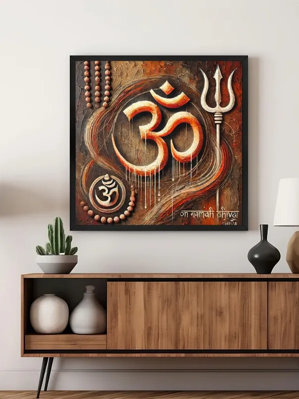 Box_Fiber_Frame_Om_Symbol_with_Trident:_A_Spiritual_Canvas_Painting_Emphasizing_Faith_and_Devotion_with_Sacred_Symbols_(BLF36X360307)