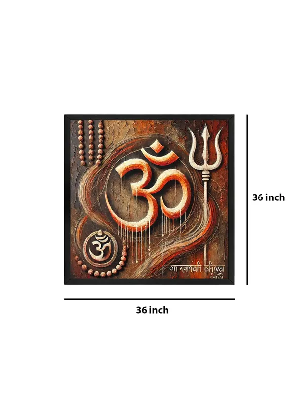 Box_Fiber_Frame_Om_Symbol_with_Trident:_A_Spiritual_Canvas_Painting_Emphasizing_Faith_and_Devotion_with_Sacred_Symbols_(BLF36X360307)