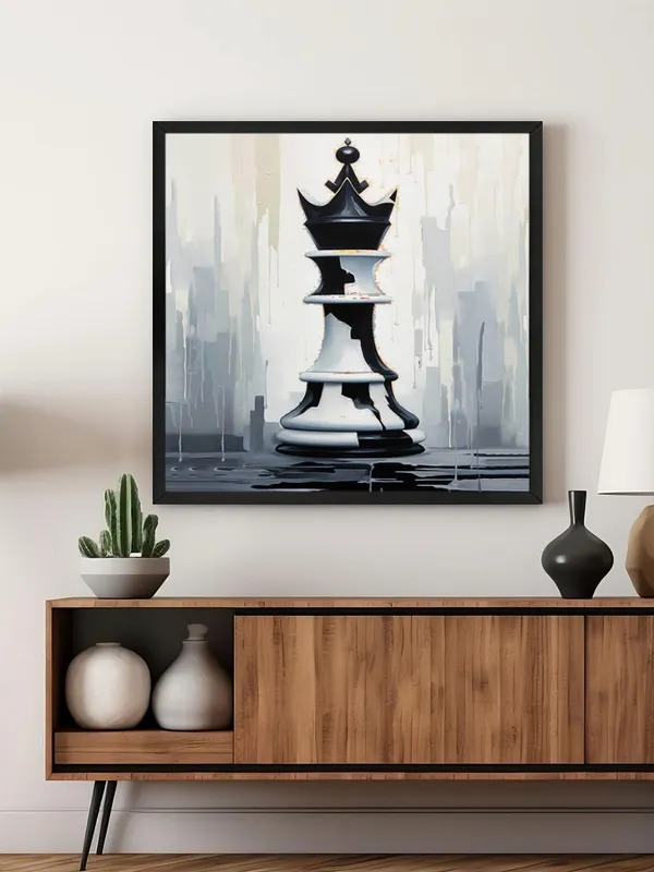Box_Fiber_Frame_Chess_King_Canvas-Wrapped_Painting,_24X24_-_Bold_Monochrome_Art_for_Game_Rooms_or_Offices_(BLF24X240395)