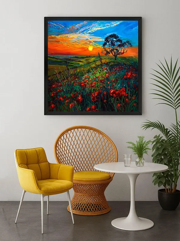 Box_Fiber_Frame_Canvas-Wrapped_Sunset_Over_Field_Painting,_24X24_�_Bright_Horizon,_Nature�s_Beauty,_Perfect_for_Relaxing_Spaces_(BLF24X240447)