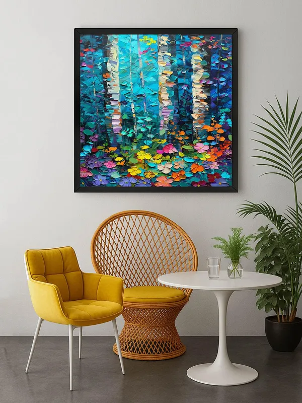 Box_Fiber_Frame_Birch_Forest_Canvas-Wrapped_Painting,_24X24_-_Lively_Abstract_Nature_Art_for_Home_or_Office_(BLF24X240399)
