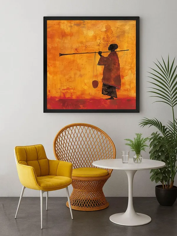 Box_Fiber_Frame_Desert_Nomad_with_Camel_Canvas-Wrapped_Painting,_36X36,_Cultural_Art_Piece_for_Unique_Interiors_(BLF36X360471)