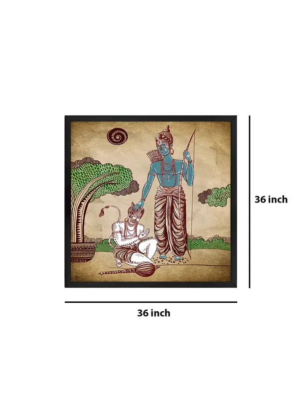 Box_Fiber_Frame_Powerful_Hanuman_Warrior_Canvas_painting:_Bold_Spiritual_Art_with_Ram_Mantras_for_Strength_and_Courage_in_Meditation_Rooms_and_Homes_(BLF36X360274)