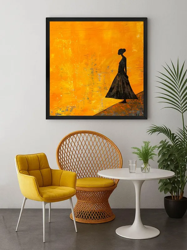 Box_Fiber_Frame_Canvas-Wrapped_Elegant_Lady_in_Evening_Gown_Painting_36X36_-_Sophisticated_Decor_(BLF36X360496)