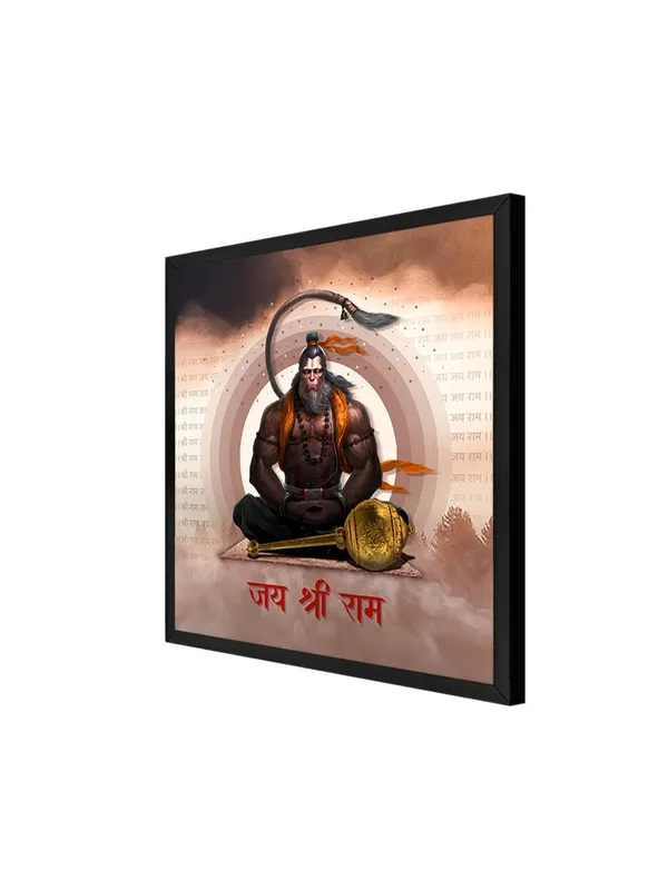 Box_Fiber_Frame_Powerful_Image_of_Hanuman_Meditating_with_Chant_of_'Jai_Shri_Ram'_-_Canvas_Painting_|_Hindu_Deity_Art,_Hanuman_Wall_Decor,_Religious_Home_Decor_(BLF24X240252)