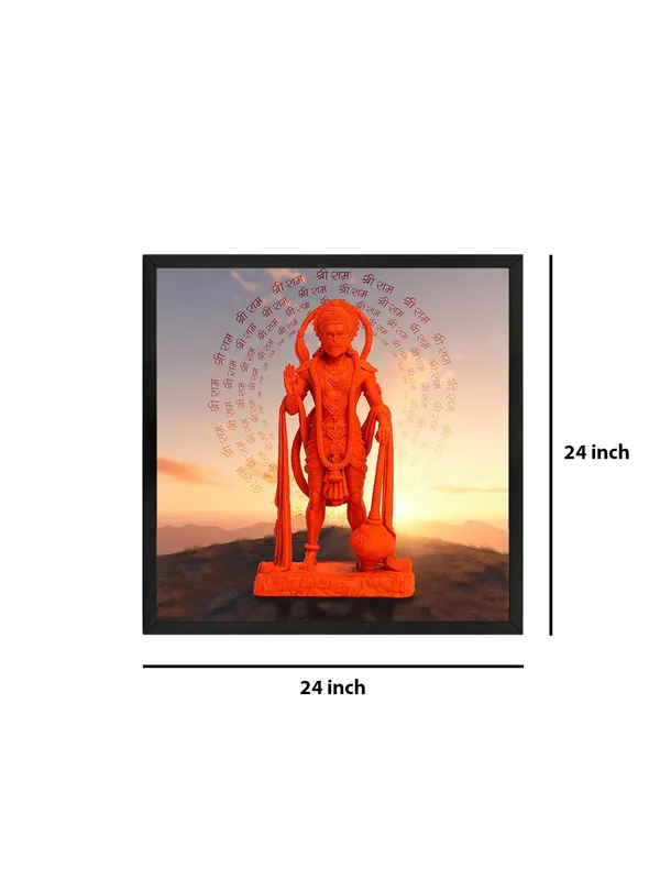 Box_Fiber_Frame_Vibrant_Hanuman_Idol_with_Chant_of_'Jai_Shri_Ram'_at_Sunset_-_Canvas_Painting_|_Spiritual_Art,_Hindu_God_Decor,_Hanuman_Devotion_Wall_Art_(BLF24X240258)