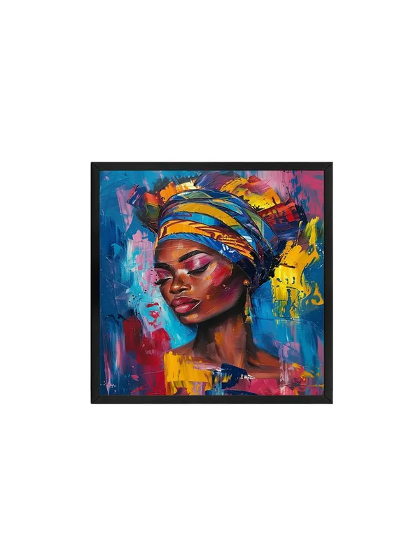Box_Fiber_Frame_Elegant_African_Woman_Canvas-Wrapped_Painting_24X24_-_Ethnic_Wall_Art_for_Living_Room_(BLF24X240499)