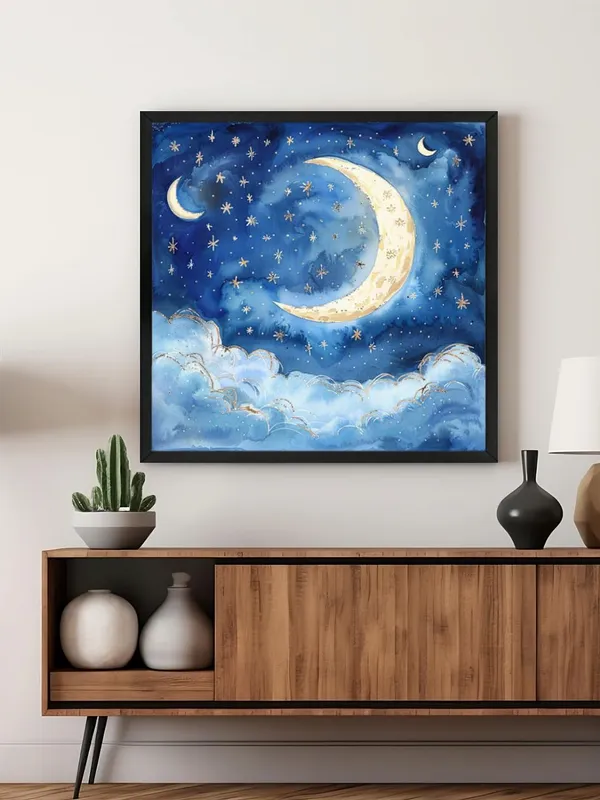 Box_Fiber_Frame_Dreamy_Night_Sky_Canvas-Wrapped_Painting_24X24_�_Celestial_Art_for_Kids'_Room_(BLF24X240487)