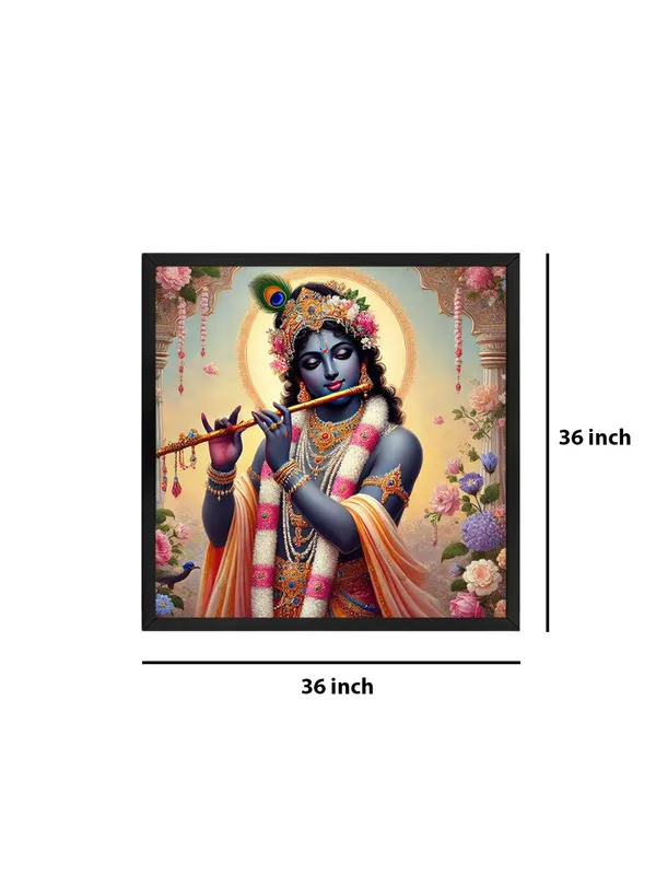Box_Fiber_Frame_Romantic_Krishna_Canvas_Painting_with_Flowers_-_Elegant_Spiritual_Art_for_Living_Room_Decor_36X36_Inches_(BLF36X360537)