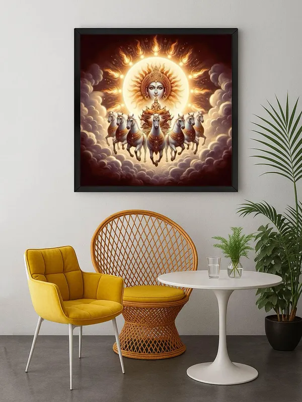 Box_Fiber_Frame_Canvas_Wrapped_Painting_of_Sun_God_Surya_with_Horses_-_Vedic_Art_for_Modern_D�cor_-_24X24_Inches_(BLF24X240544)