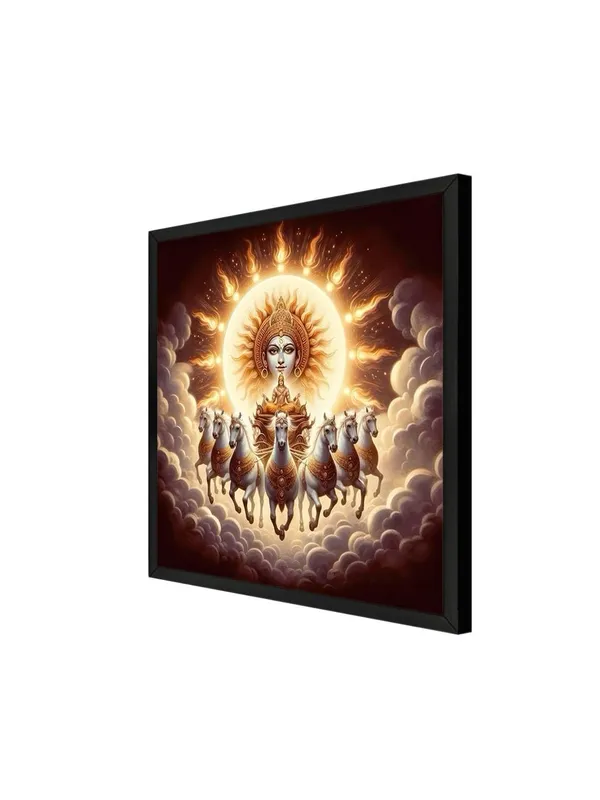 Box_Fiber_Frame_Canvas_Wrapped_Painting_of_Sun_God_Surya_with_Horses_-_Vedic_Art_for_Modern_D�cor_-_24X24_Inches_(BLF24X240544)