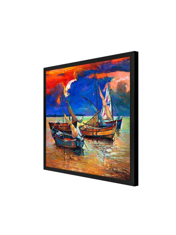 Box_Fiber_Frame_Boats_at_Twilight_Canvas-Wrapped_Painting,_36X36_Vivid_Coastal_Decor_(BLF36X360319)