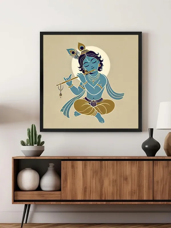 Box_Fiber_Frame_Canvas_Wrapped_Painting_of_Baby_Krishna_Playing_Flute_-_Charming_Art_for_Spiritual_Homes_-_24X24_Inches_(BLF24X240564)