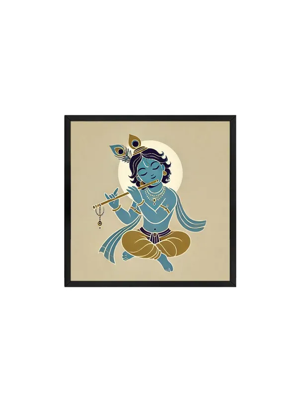 Box_Fiber_Frame_Canvas_Wrapped_Painting_of_Baby_Krishna_Playing_Flute_-_Charming_Art_for_Spiritual_Homes_-_24X24_Inches_(BLF24X240564)