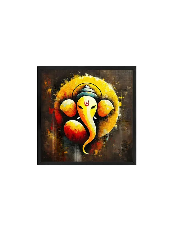 Box_Fiber_Frame_Lord_Ganesha's_Celestial_Harmony:_A_Vision_of_Divine_Power_and_Spiritual_Enlightenment_-_Canvas_Painting_(BLF36X360232)
