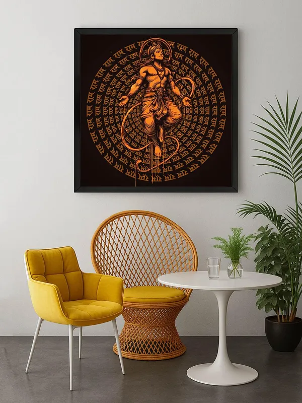 Box_Fiber_Frame_Hanuman_in_Cosmic_Meditation_Surrounded_by_'Jai_Shri_Ram'_Mantra_-_Canvas_Painting_|_Indian_Mythological_Art,_Spiritual_Devotion_Decor,_Hanuman_Wall_Art_(BLF36X360265)