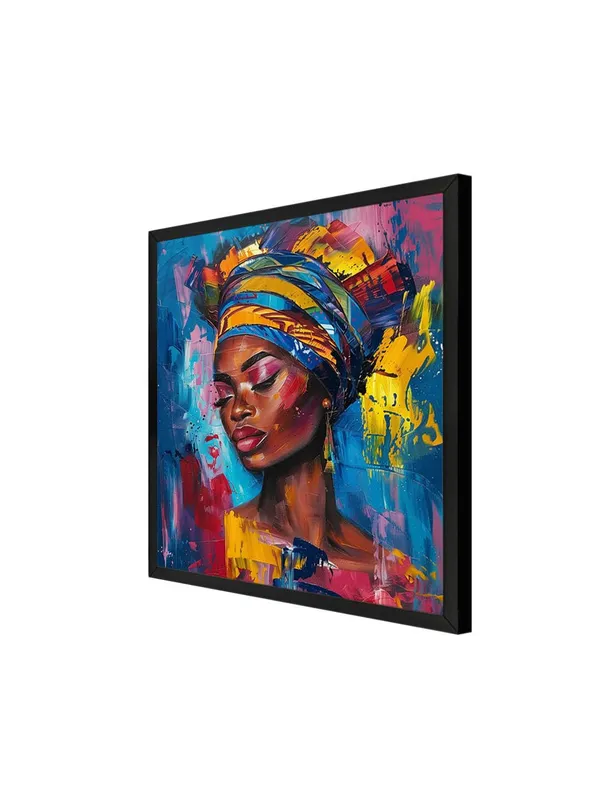 Box_Fiber_Frame_Elegant_African_Woman_Canvas-Wrapped_Painting_36X36_-_Ethnic_Wall_Art_for_Living_Room_(BLF36X360499)