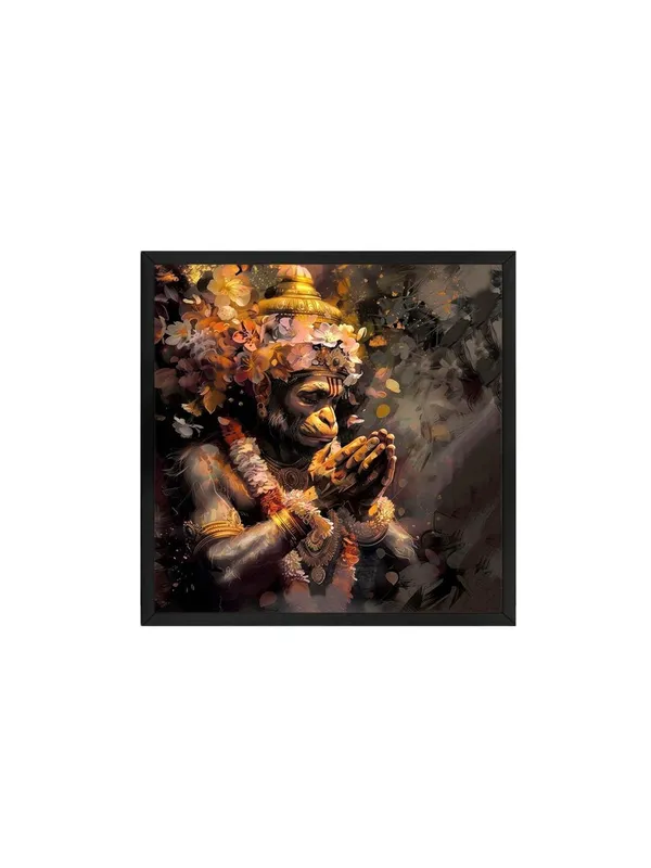 Box_Fiber_Frame_Hanuman_in_Deep_Prayer_with_Floral_Garland_-_Canvas_Painting_|_Hindu_Devotional_Art,_Indian_Religious_Decor,_Hanuman_Spirituality_Painting_(BLF36X360262)