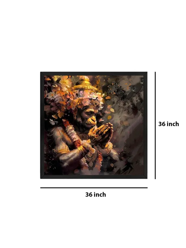 Box_Fiber_Frame_Hanuman_in_Deep_Prayer_with_Floral_Garland_-_Canvas_Painting_|_Hindu_Devotional_Art,_Indian_Religious_Decor,_Hanuman_Spirituality_Painting_(BLF36X360262)