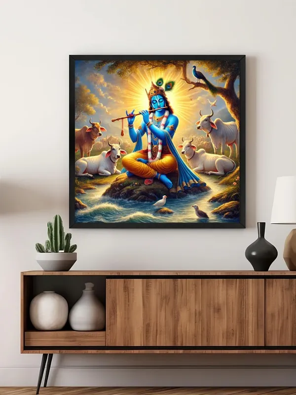 Box_Fiber_Frame_Krishna_Playing_the_Flute_Among_Sacred_Cows_in_a_Serene_Landscape_-_Canvas_Painting_|_Hindu_God_Art,_Krishna_Wall_Decor,_Spiritual_Home_D�cor_(BLF36X360246)
