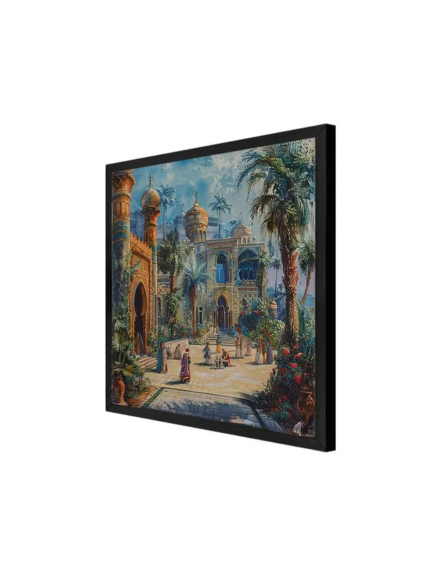 Box_Fiber_Frame_Palace_Courtyard_with_a_vibrant_courtyard_scene,_likely_from_an_oriental_or_Middle_Eastern_inspirationwall_painting_for_bedroom_(BLF24X240196)