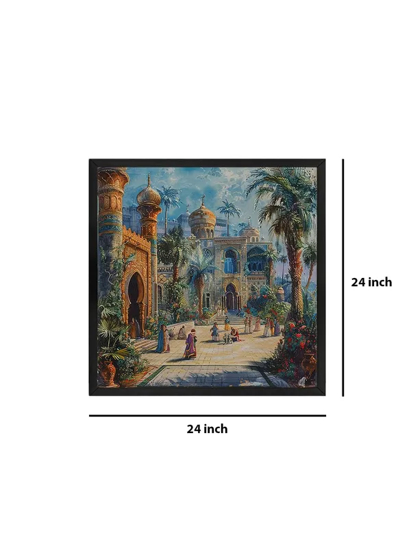 Box_Fiber_Frame_Palace_Courtyard_with_a_vibrant_courtyard_scene,_likely_from_an_oriental_or_Middle_Eastern_inspirationwall_painting_for_bedroom_(BLF24X240196)