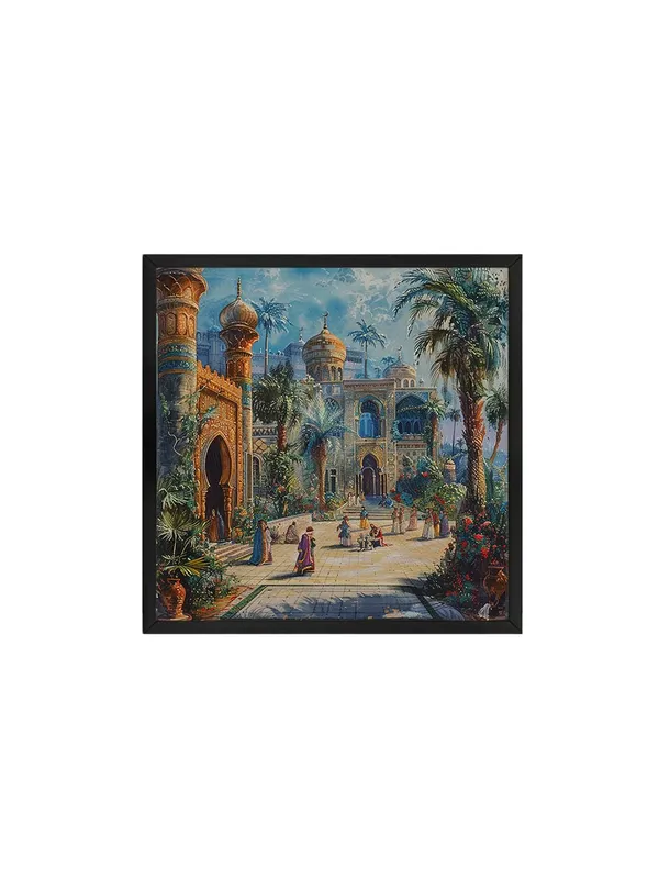 Box_Fiber_Frame_Palace_Courtyard_with_a_vibrant_courtyard_scene,_likely_from_an_oriental_or_Middle_Eastern_inspirationwall_painting_for_bedroom_(BLF24X240196)