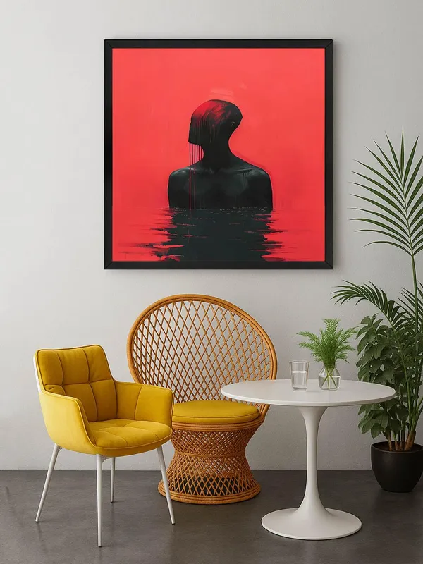 Box_Fiber_Frame_Intense_Red_Silhouette_Canvas-Wrapped_Painting_-_Size_36X36_-_Striking_Wall_Art_(BLF36X360365)
