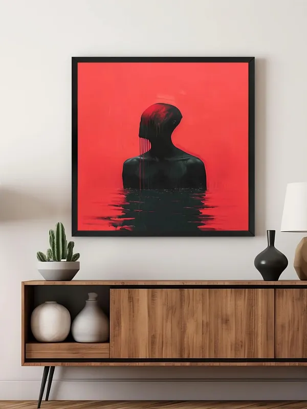 Box_Fiber_Frame_Intense_Red_Silhouette_Canvas-Wrapped_Painting_-_Size_36X36_-_Striking_Wall_Art_(BLF36X360365)