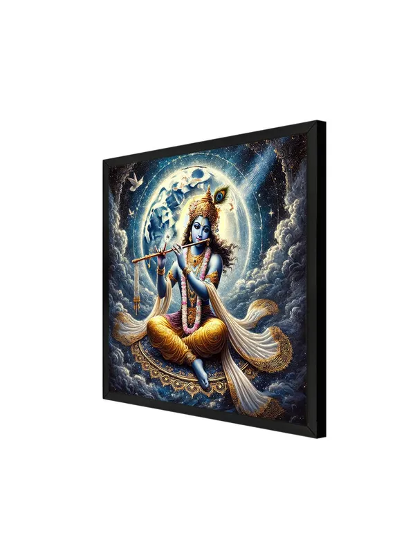 Box_Fiber_Frame_Divine_Krishna_with_Flute_under_Full_Moon_Canvas-Wrapped_Painting,_�_Tranquil_D�cor_24X24_Inches_(BLF24X240522)