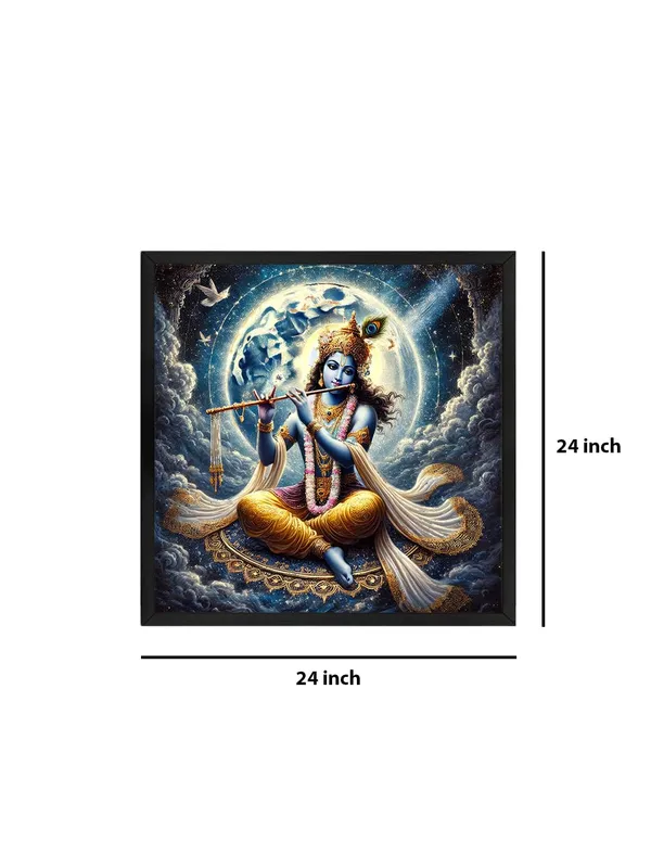 Box_Fiber_Frame_Divine_Krishna_with_Flute_under_Full_Moon_Canvas-Wrapped_Painting,_�_Tranquil_D�cor_24X24_Inches_(BLF24X240522)