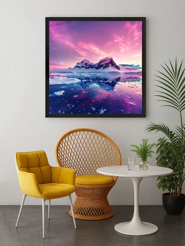 Box_Fiber_Frame_Enchanting_Twilight_Canvas-Wrapped_Painting_24X24_-_Aurora_Sky_Reflection_Art_(BLF24X240338)