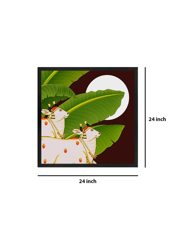 Box_Fiber_Frame_Traditional_Indian_Cow_Art_Print_-_Decorative_White_Cows_with_Lush_Green_Leaves_and_Full_Moon_for_Vibrant_Home_D�cor_(BLF24X240164)