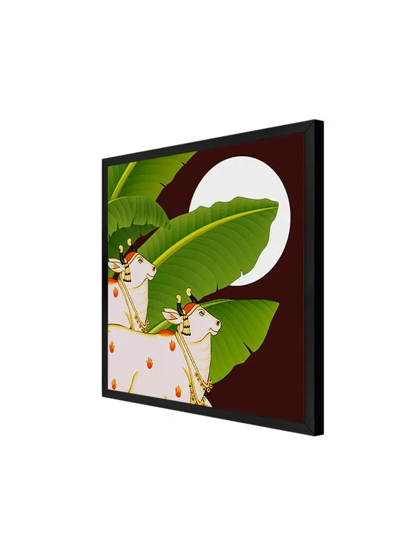 Box_Fiber_Frame_Traditional_Indian_Cow_Art_Print_-_Decorative_White_Cows_with_Lush_Green_Leaves_and_Full_Moon_for_Vibrant_Home_D�cor_(BLF24X240164)