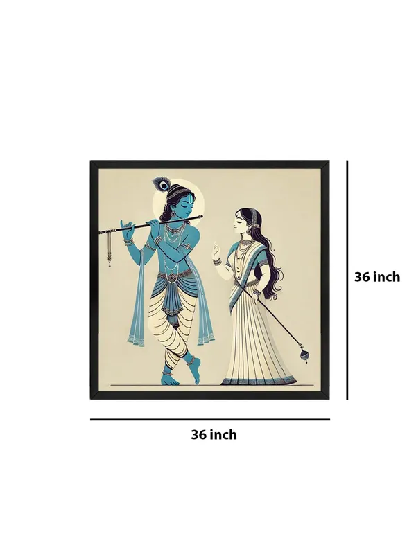 Box_Fiber_Frame_Canvas_Wrapped_Minimalist_Painting_of_Krishna_and_Radha_-_Elegant_Art_for_Modern_Homes_-_36X36_Inches_(BLF36X360562)