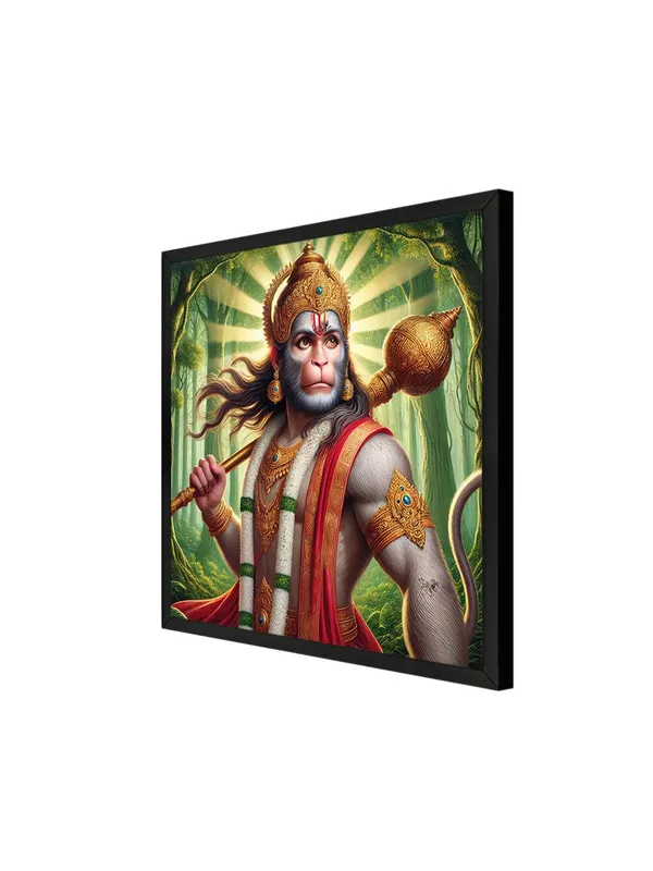 Box_Fiber_Frame_Canvas_Wrapped_Painting_of_Hanuman_in_Forest_-_Divine_Art_for_Yoga_Studios_and_Spiritual_Spaces_-24X24_Inches_(BLF24X240515)