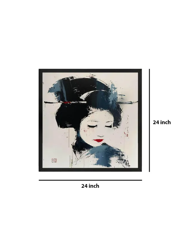 Box_Fiber_Frame_Geisha_Portrait_Canvas-Wrapped_Painting_24X24_-_Elegant_Japanese_Art_with_Minimalist_Style_(BLF24X240379)