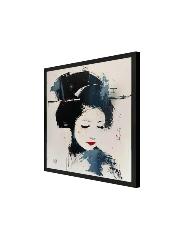 Box_Fiber_Frame_Geisha_Portrait_Canvas-Wrapped_Painting_24X24_-_Elegant_Japanese_Art_with_Minimalist_Style_(BLF24X240379)