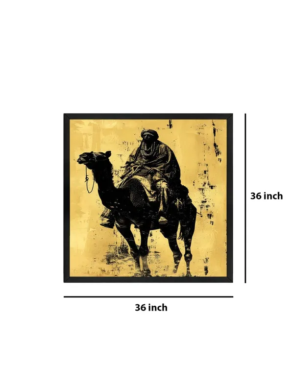Box_Fiber_Frame_Camel_Rider_Canvas-Wrapped_Painting_36X36_-_Desert_Adventure_Silhouette_(BLF36X360353)