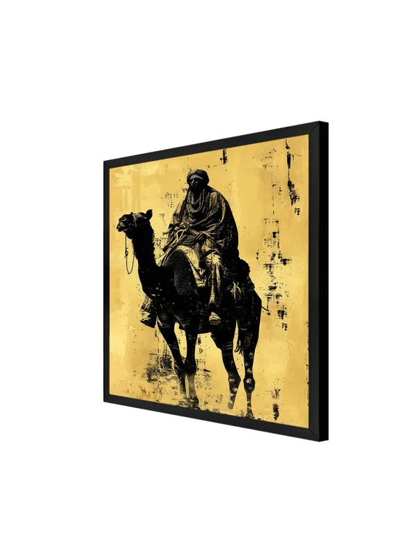 Box_Fiber_Frame_Camel_Rider_Canvas-Wrapped_Painting_36X36_-_Desert_Adventure_Silhouette_(BLF36X360353)