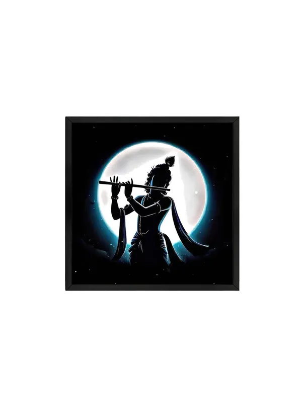 Box_Fiber_Frame_Canvas_Wrapped_Painting_of_Krishna_in_Silhouette_-_Mystical_Wall_Art_for_Meditation_Room_-_24X24_Inches_(BLF24X240543)