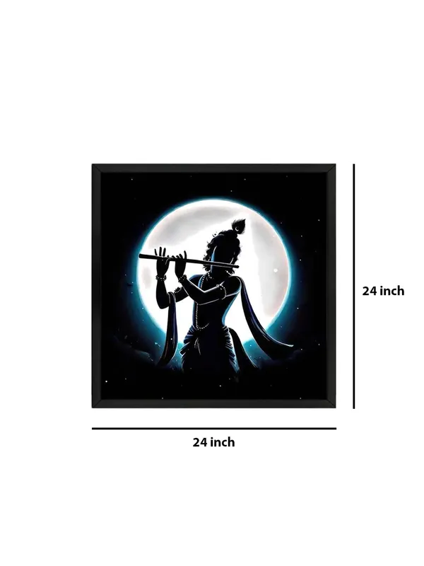 Box_Fiber_Frame_Canvas_Wrapped_Painting_of_Krishna_in_Silhouette_-_Mystical_Wall_Art_for_Meditation_Room_-_24X24_Inches_(BLF24X240543)
