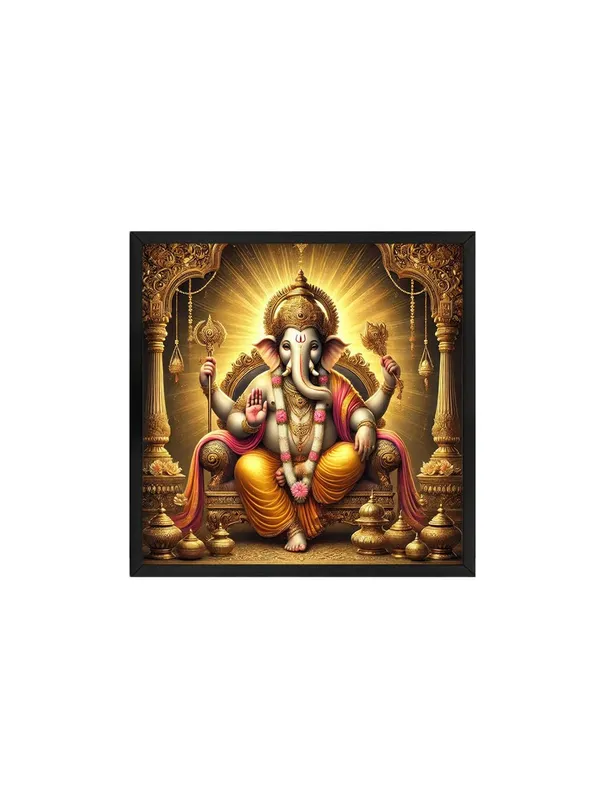 Box_Fiber_Frame_Divine_Majesty_of_Lord_Ganesha_Seated_in_Royal_Splendor_-_Canvas_Painting_|_Hindu_God_Art,_Spiritual_Decor,_Indian_Religious_Painting_(BLF36X360236)