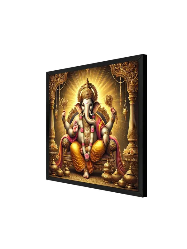 Box_Fiber_Frame_Divine_Majesty_of_Lord_Ganesha_Seated_in_Royal_Splendor_-_Canvas_Painting_|_Hindu_God_Art,_Spiritual_Decor,_Indian_Religious_Painting_(BLF36X360236)