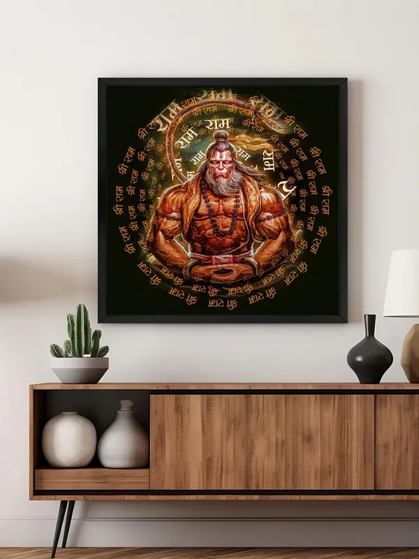 Box_Fiber_Frame_Radiant_Golden_Hanuman_Canvas_painting:_Glowing_Hindu_Deity_Wall_Art_with_Devotional_Mantras_for_Sacred_Spaces_and_Temples_(BLF36X360275)
