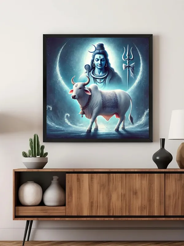 Box_Fiber_Frame_Shiva_with_Nandi_Canvas_Painting_Art:_Divine_Portrait_of_Lord_Shiva_with_His_Sacred_Bull_Nandi_for_Spiritual_Home_and_Temple_D�cor_(BLF36X360284)