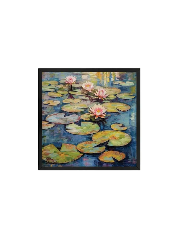 Box_Fiber_Frame_Tranquil_Water_Lily_Art_Print_-_Vibrant_Pond_with_Pink_Blooms_and_Lily_Pads_for_Peaceful_Home_D�cor_(BLF24X240145)