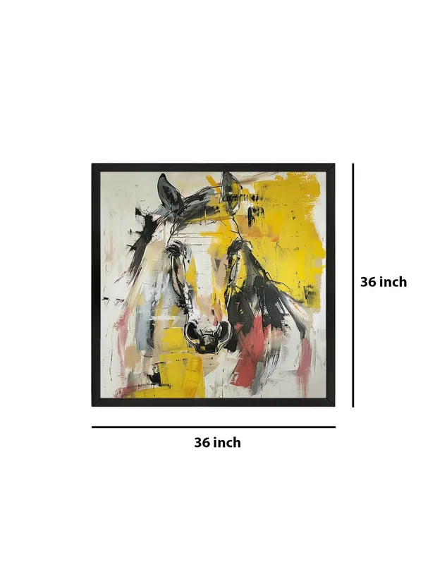 Box_Fiber_Frame_Abstract_Horse_Canvas-Wrapped_Painting_36X36_-_Modern_Art_with_Bold_Yellow_Accents_(BLF36X360378)